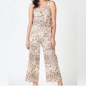 Leopard print denim cropped jumpsuit by Current Air